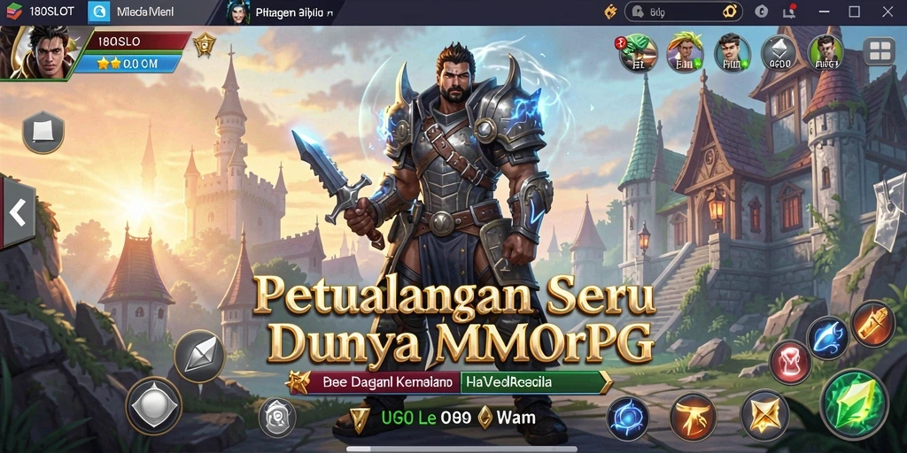 Tampilan mendebarkan gameplay petualangan MMORPG di 180SLOT.