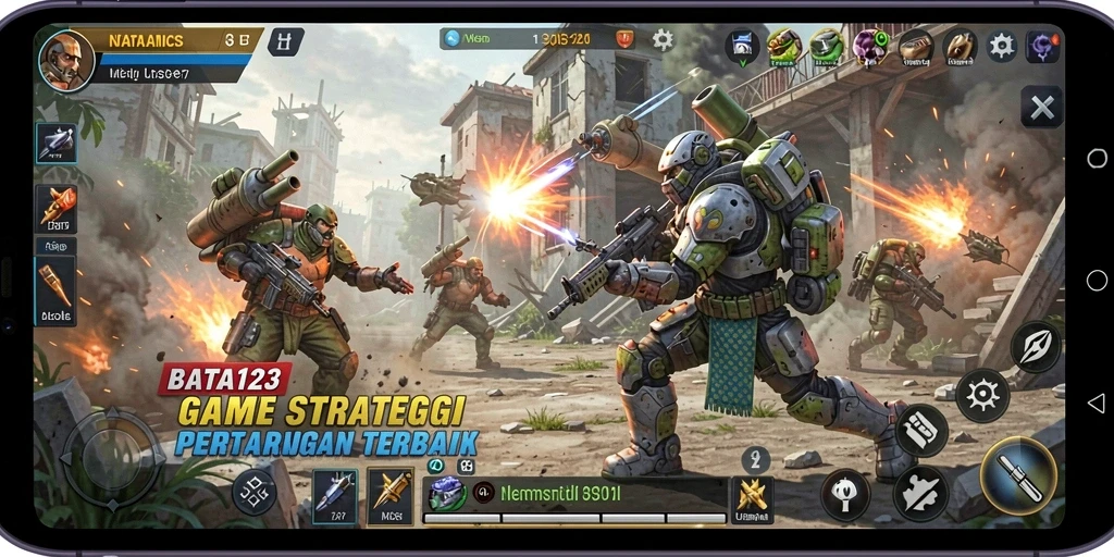Tampilan gameplay BATA123 yang menegangkan dengan pertempuran strategi.
