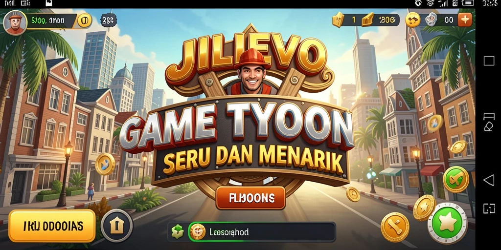 Tampilan gameplay seru JILIEVO menunjukkan manajemen bisnis yang dinamis.
