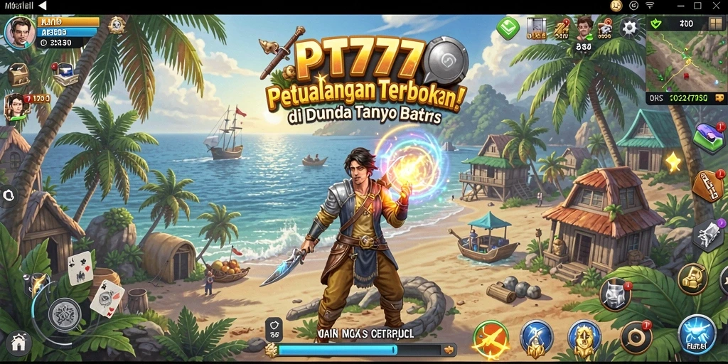 Tangkapan layar gameplay PT777 menampilkan eksplorasi dunia terbuka yang luas.